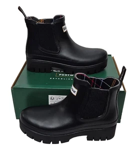 Preciosas botas de agua BARBOUR Nimbus negras sin cordones festival EU 43 UK 9 para mujer - Imagen 1 de 9
