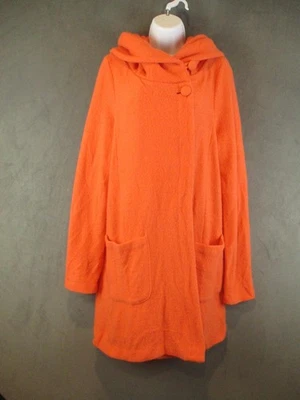 Moth Wool Coat Womens XS Orange Hooded Button Front Pockets by Anthropologie - Image 1 of 4