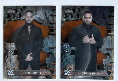 Lot 2 x 2025 Topps Chrome WWE Cactus Jack Tonga Loa & Tama Tonga Bloodline MFT - Image 1 of 3