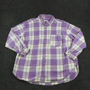 Universal Thread Hemd Damen 2XL lila kariert Flanell Knopfleiste Oversized - Bild 1 von 8