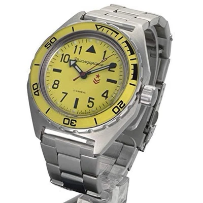 Vostok Komandirskie 650859 Russian Military Watch Automatic Yellow Dial 20 ATM - Image 1 of 4