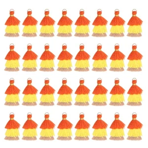 Mini Nappe Tristrato 1,6" Nappa Fatta a Mano Confezione da 50, Arancione Giallo Marrone - Foto 1 di 6