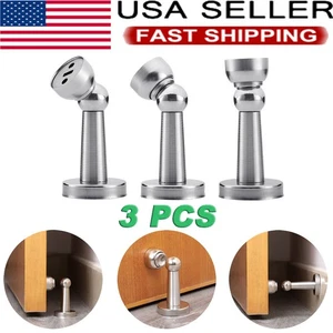 3Pack Magnetic Door Stop Stopper Holder Catch Fitting Screws Safety Home Office - Picture 1 of 9