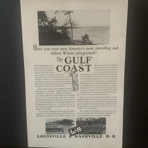 Vintage 1928 Louisville & Nashville Rail Gulf Coast Ad Advertisement - Picture 1 of 2