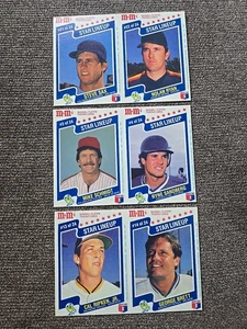 1987 M & M Star Line Up Sax, Ryan, Schmidt, Sandberg, Ripkin & Brett - Picture 1 of 2