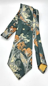 Vintage Herrenkrawatte grün Wald Polyester strukturiert RN 16861 Union Made, ACWA #108 - Bild 1 von 4