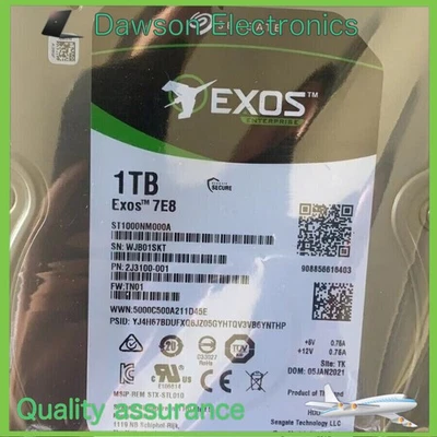 Seagate Exos ST1000NM000A SATA 1TB 7E8 7200RPM 3.5" 6Gb/s 2J3100 Hard Drive - Image 1 of 4