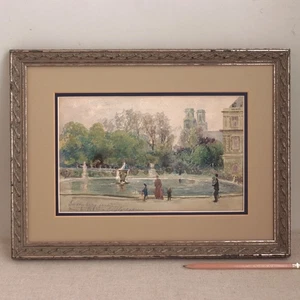 Edward John Gregory 1892 Acuarela Inglesa Luxemburgo Jardín París Francia Siglo XIX - Imagen 1 de 24