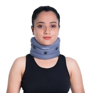 New! Neck Brace/Collar Support Wrap Soft Foam Cervical Pain Relief Grey - Picture 1 of 9