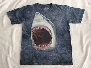 The Mountain Kids Shark Bite Cotton T-Shirt Youth Blue Tee Size Large - Picture 1 of 5