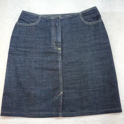 Kenneth Cole New York Women's Denim Skirt Size 6 Dark Wash Cotton Blend - Image 1 of 4
