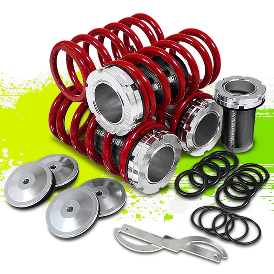 COILOVER AJUSTABLE ALTURA 0-3" ESCALA PARA 88-00 CIVIC EG/EJ/EK/EM1/DC DROP ROJO Foto 1 de 1
