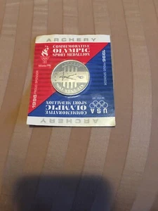 Vintage Atlanta 1996 ARCHERY Olympic Sport Coin Medallion in Original Package - Picture 1 of 4