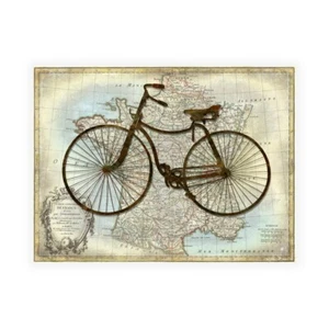 Stampa su Tela su Carta Poster o Quadro Wade Amanda Bike France - Picture 1 of 2