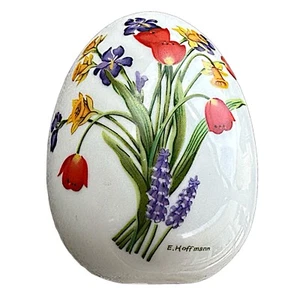 AVON porcelain egg SPRINGS BRILLIANCE E. Hoffmann 3.5” vintage 1988 Easter - Picture 1 of 7