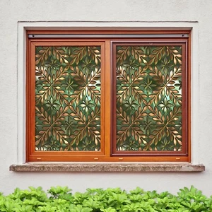 3D Leaves Totem R1825 Window Film Print Sticker Cling Stained Glass UV Su - Picture 1 of 11