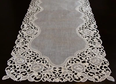 Organza Embroidered Lace Placemat Dining Table Runner Wedding Bridal Party - Image 1 of 4