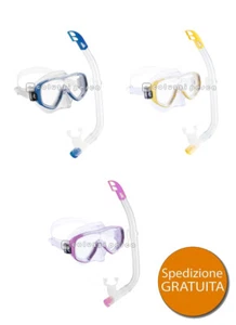 COMBO MASCHERA CRESSI ONDINA JR + BOCCAGLIO TOP SNORKELING SUBAQUEA MARE SUB - Foto 1 di 1
