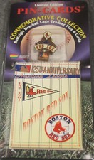 1995 BOSTON RED SOX 125tH ANNIVERSARY PIN & CARD SET NIP MINT L@@K