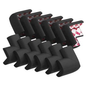 12 Pack Soft Corner Protector Baby Proofing Edge and Corner Guards, Black - Picture 1 of 7