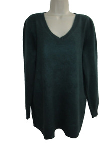 Apt 9 100% Cashmere Dark Green V-neck Tunic Sweater XL