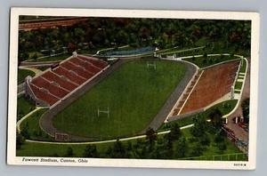 Canton Ohio OH Fawcett Stadium Vintage Curt Teich Linen Postcard 1941 - Picture 1 of 2