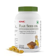 GNC Flax Seed Oil Omega 3s Cold-Pressed Capsules Supports Good Memory 180 Caps