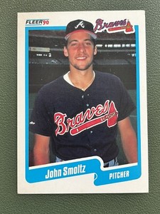 1990 Fleer MLB John Smoltz Fleer Baseball Card #595 Atlanta Braves World Series