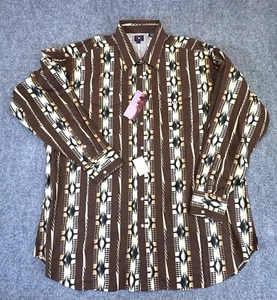 Pan Handle Slim Men's XXL Brown Western Button Shirt Aztec Pearl Snap Rodeo - Picture 1 of 12