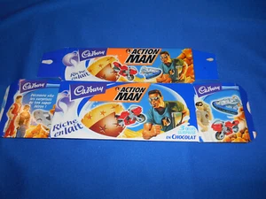 ACTION MAN Empty Surprise 3-Pack Cardboard BOX CADBURY Chocolate Kinder Egg 1999 - Picture 1 of 4
