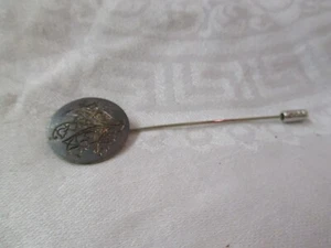 Vintage Kirk Sterling Stickpin etched Lily of the Valley signed #26-5 - Picture 1 of 3