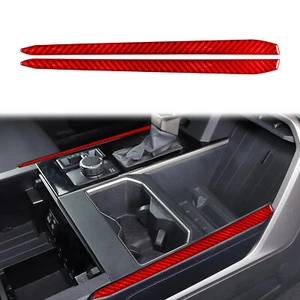 2x Real Carbon Fiber Gear Shift Side Panel Cover Trim For Toyota Tundra 2022-24 - Foto 1 di 10