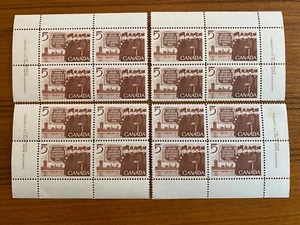 Canada Stamps - 1966 5-cent LONDON CONFERENCE UT 445 Inscription Block Set of 4 - Picture 1 of 1