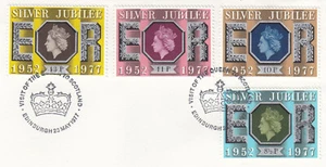 Queen Silver Jubilee GB Used Edinburgh 1977 ON PIECE (106246) - Picture 1 of 1
