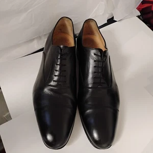 Brooks Brothers Handmade In Italy Black Leather Oxfords Luxury Shoes Men's Sz 11 - Picture 1 of 20