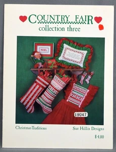 COUNTRY FAIR COLLECTION THREE Christmas Cross Stitch Pattern Booklet Sue Hillis - Picture 1 of 4