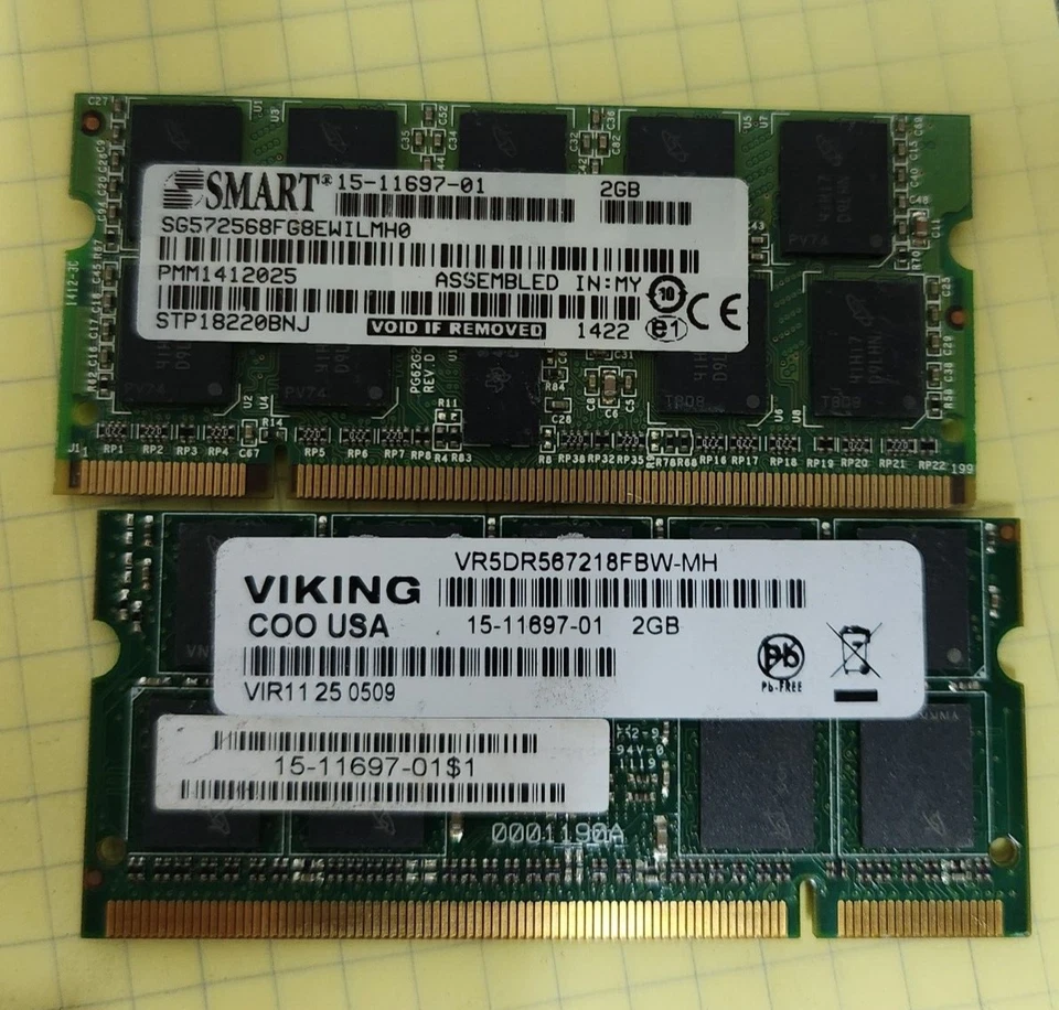 Cisco MEM-A-RSP720-4G Kit - 2x 15-11697-01 2GB SoDIMM For Cisco RSP720 MSFC4 - Image 1 of 1