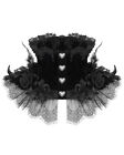 Eva Lady Womens Elegant Gothic Velvet Rose Heart Lace Ruffle Choker Collar Black