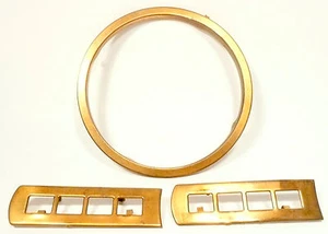 vintage * CROSLEY PRESTOTUNE 12 model 1217 :  SET OF 3 FRONT  BRASS TRIM PIECES - Picture 1 of 2