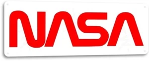 Logotipo espacial de la NASA transbordador lunar astronauta garaje retro decoración de pared letrero de metal lata - Imagen 1 de 4