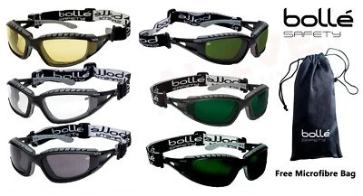 BOLLÉ SAFETY Bolle Safety Glasses Spectacles Goggles TRACKER II Free Storage Bag & Head Strap