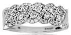 Wide .75ct Diamond 14kt White Gold 3d Double Infinity Love Anniversary Ring