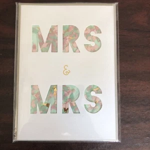 NEW Same Sex Wedding Card Gay Lesbian Mrs & Mrs US Seller - Picture 1 of 4