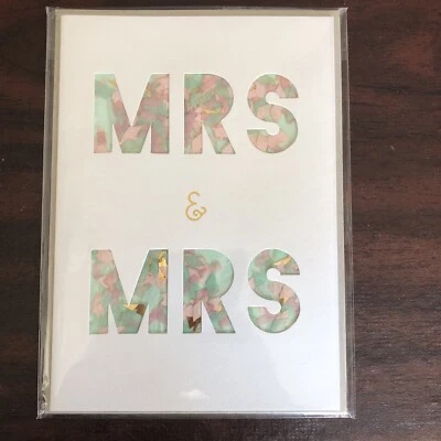 NEW Same Sex Wedding Card Gay Lesbian Mrs & Mrs US Seller - Image 1 of 4