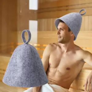 Hot Dry Steam Room Bath Felt Shower Cap Felt Wool Cap Anti Heat Cap Sauna Hat - Picture 1 of 12