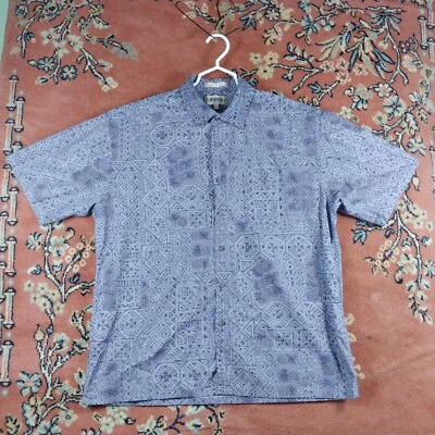 Campia Moda Hawaiian Shirt Mens SZ XL Blue Floral Golf Golfer Cotton Pineapple - Image 1 of 4