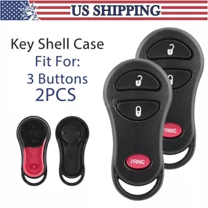 2 Remote Key Fob Shell Case for 1999 2000 2001 2002 - 2004 Jeep Grand Cherokee - Picture 1 of 9