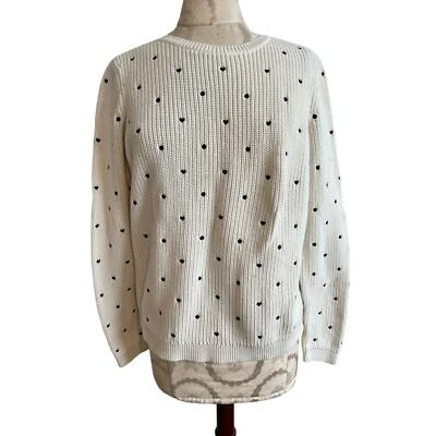 Suéter tejido Talbots lunares y corazones pequeño mediano Foto 1 de 4