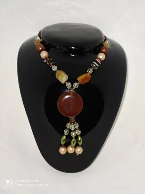 Pearls, White, Red Carnelian, Agate, Irregular Beads, In One Wonderful Necklace. Foto 1 de 3
