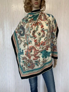 Magnifique Foulard carré de soie 90cm Vintage Miray Cadeau pour Femme FO578 - Imagen 1 de 14